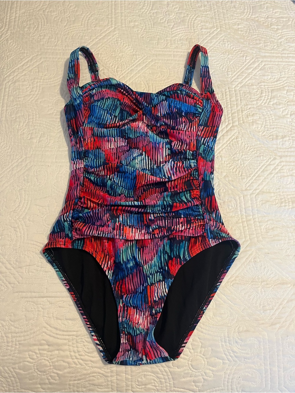 4th of July red white and blue Swimsuits Ruched One-Piece Swim Bodysuit